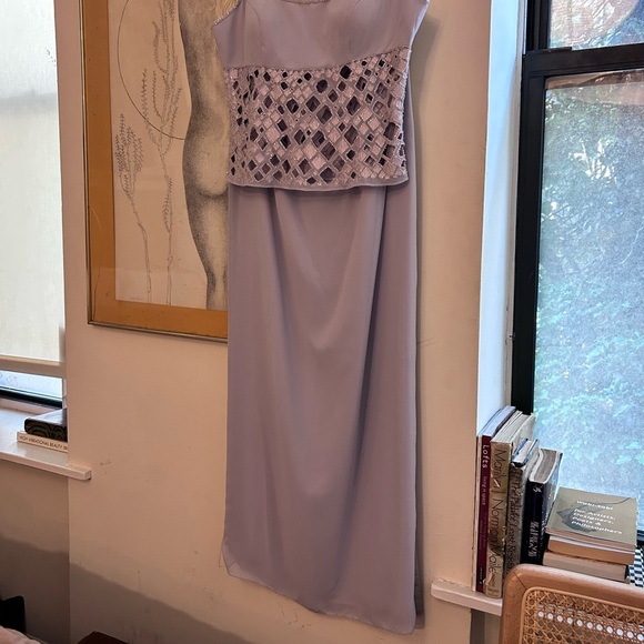 vintage y2k two piece purple beaded maxi prom dress lavender vintage formal - Picture 9 of 13